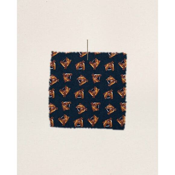 NEW THE GREAT. long sleeve pajama shirt in navy horse medallion print - Picture 6 of 7